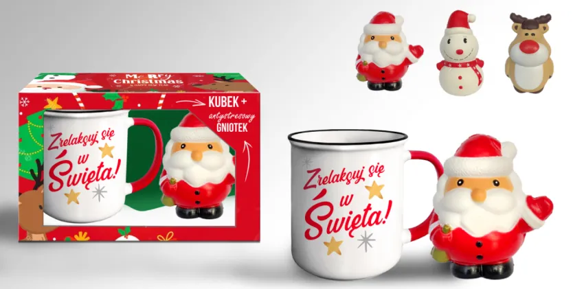 Kubek garnuszek  - Zrelaksuj się w święta + antystresowy gniotek