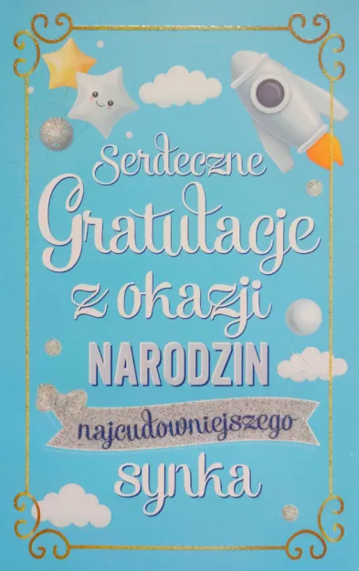 Karnet 2K - Serdeczne gratulacje z okazji narodzin najcudowniejszego Synka