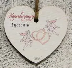 Tabliczka Vintage, serce małe - Najserdeczniejsze życzenia