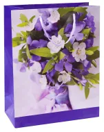 Torebka Kukartka XL - Bukiet fioletowe kwiaty