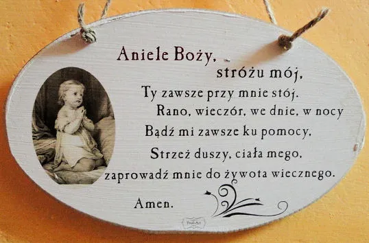 Tabliczka Vintage średnia - Aniele Boży, stróżu mój, ty zawsze przy mnie stój ...