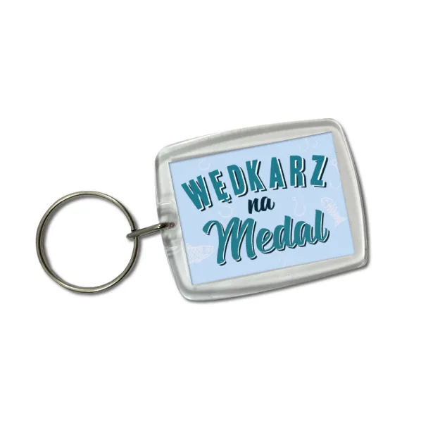 Brelok akrylowy - Wędkarz na medal