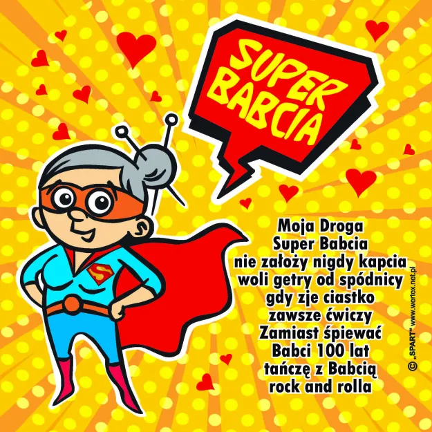 Super Babcia (w masce) - Magnes na lodówkę / podkładka pod kubek
