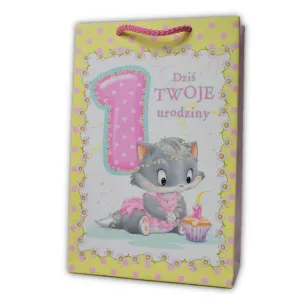 Torebka M - Dziś twoje 1 urodziny (różowa)