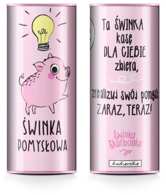 Skarbonka puszka - Świnka pomysłowa