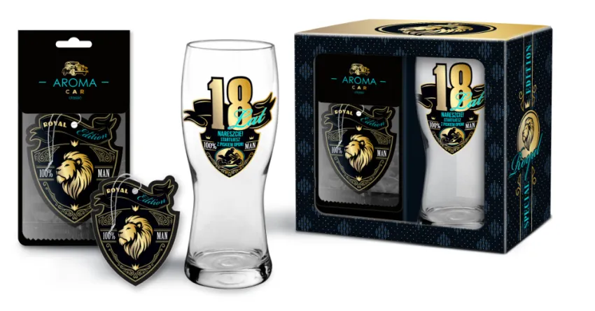 Szklanka Royal do piwa (0,5l) + zapach - 18 lat. Nareszcie! Startujesz z piskiem opon.