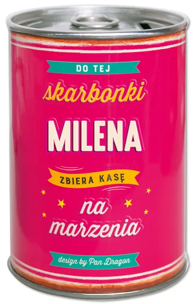 Puszka Skarbonka Vip - Milena - Do tej skarbonki Milena zbiera kasę na marzenia