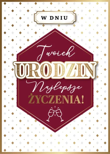 Karnet 3D z życzeniami - W dniu Twoich urodzin Wszystkiego najlepszego