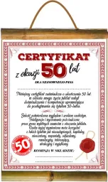 Dyplom z bambusem A - Certyfikat z okazji 50 lat dla szanownego Pana ...