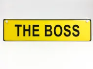 Plakietka z przylepcem - The Boss - Szef