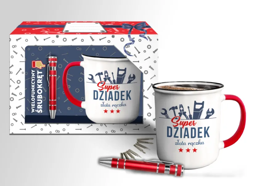 Zestaw kubek + narzedzie - Super Dziadek złota rączka