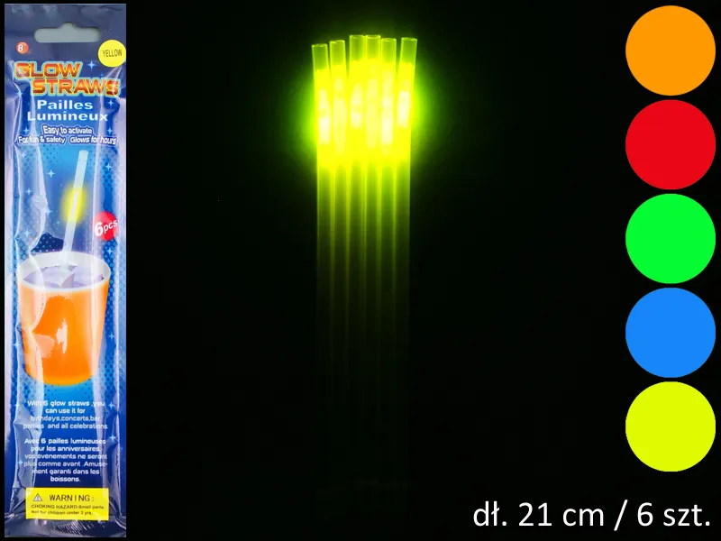 Rurka fluorescencyjna - świecąca kpl. 6szt