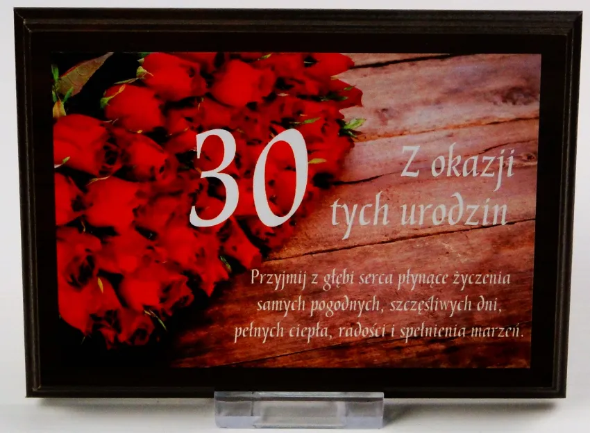 Dyplom na drewnie - Z okazji 30-tych urodzin