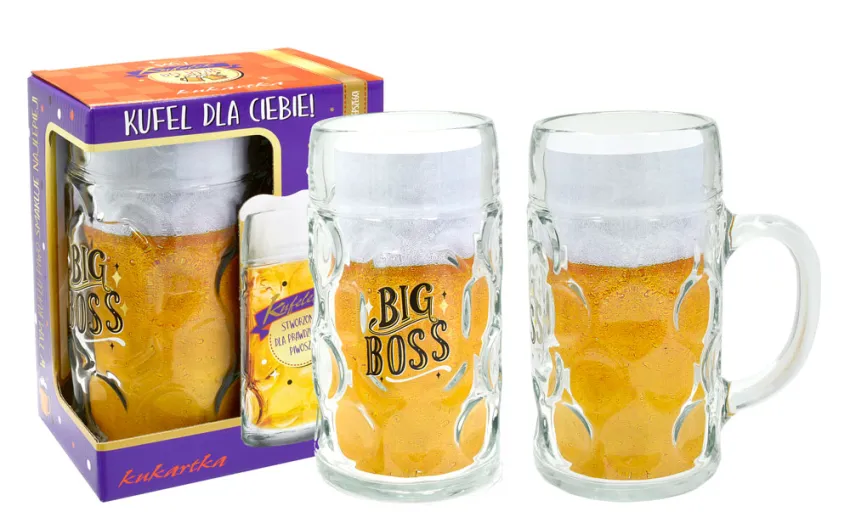 Kufel szklany Kukartka 1L - Big boss