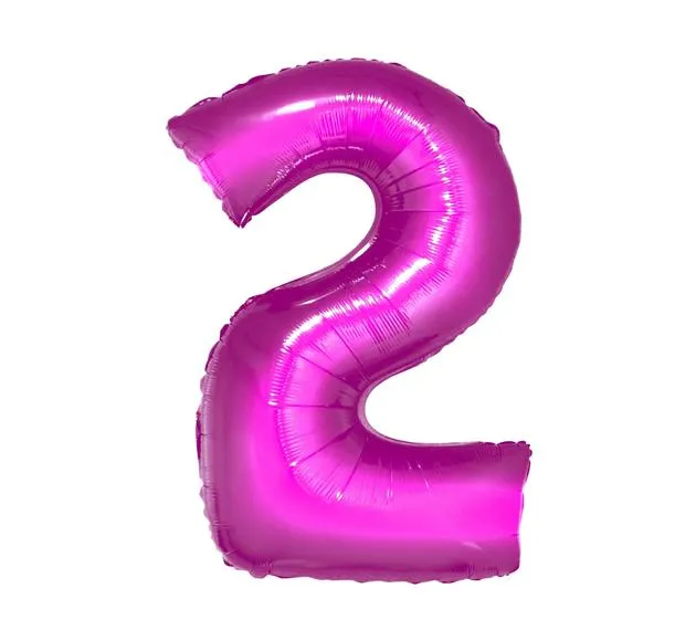 Balon foliowy - 2 różowy (duży - 85 cm)
