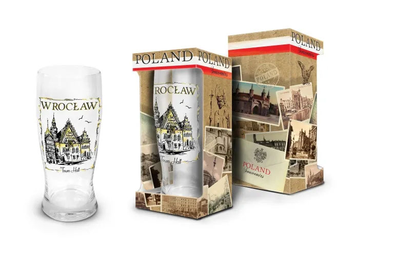 Szklanka do piwa - Wrocław Ratusz (brązowy)