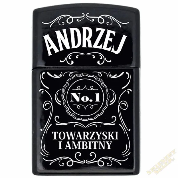 Zapalniczka z imieniem czarna - Andrzej No.1 towarzyski i ambitny