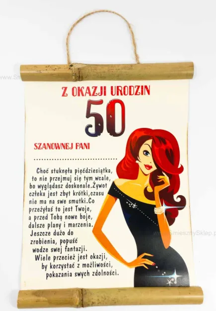 Dyplom z bambusem - Z okazji urodzin 50. Szanownej Pani ...