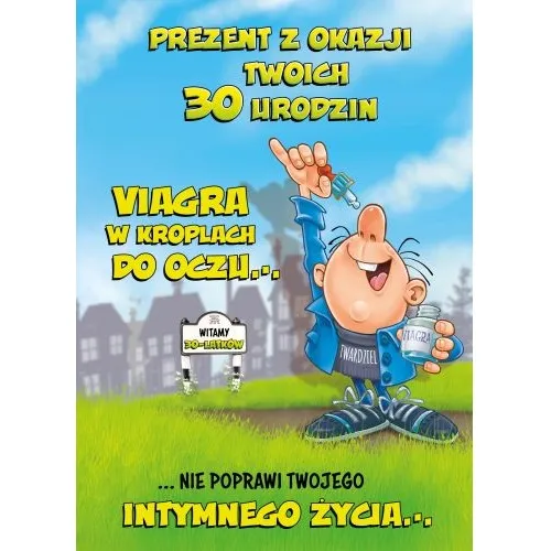 Karnet duży Fan - Prezent z okazji twoich 30 urodzin. Viagra w kroplach do oczu...
