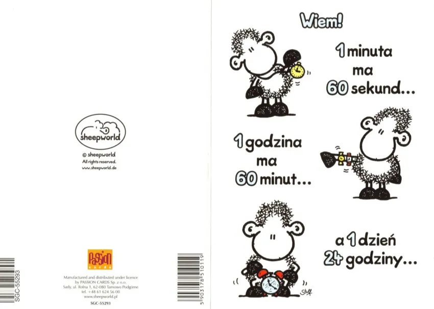 Karnet Sheepworld - Wiem! 1 minuta ma 60 sekund... Ale nie wiedziałem, że...