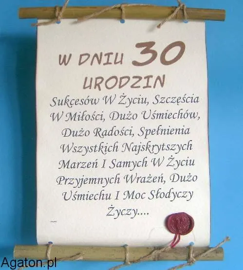 Dyplom z bambusem - W dniu 30 urodzin