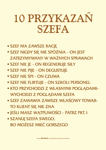 Dyplom - 10 przykazań Szefa