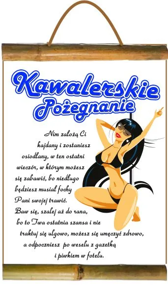 Dyplom z bambusem - Kawalerskie pożegnanie