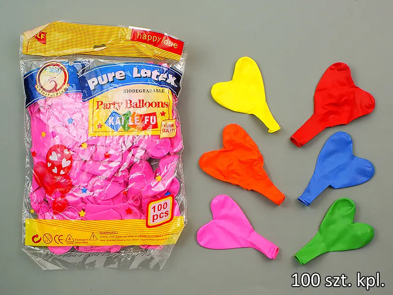 Balony serca - zielone - cena za opakowanie 100 szt