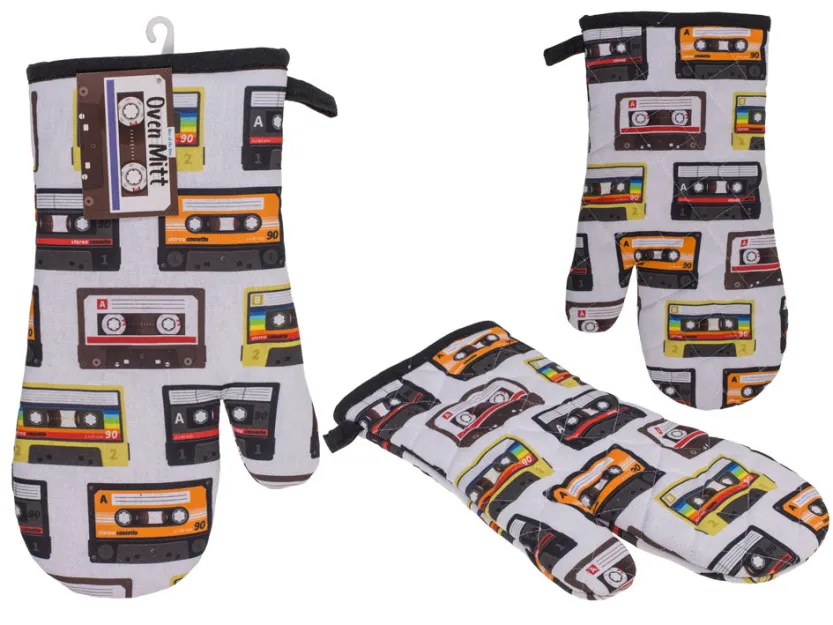 Rękawica kuchenna – Kasety magnetofonowe – Retro Klimat w Twojej Kuchni