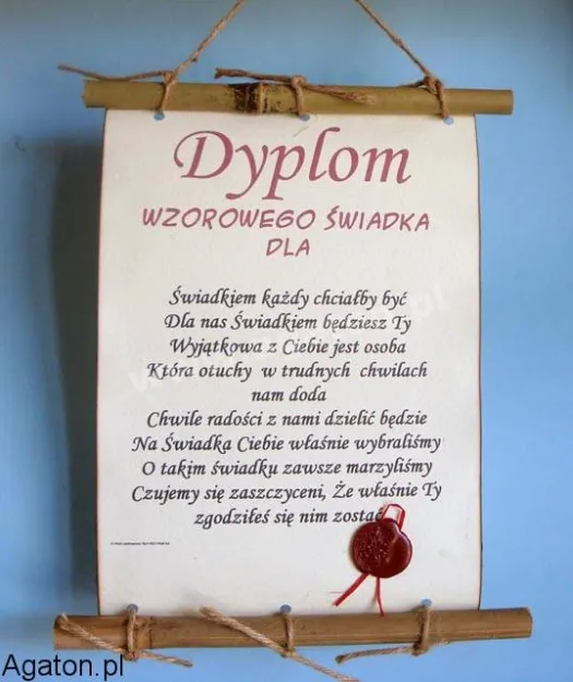 Dyplom z bambusem - Dyplom wzorowego świadka