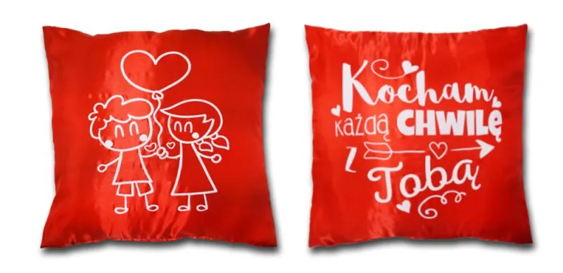 Poduszka duża - Kocham każdą chwilę z Tobą / (parka)