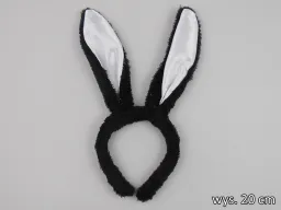 Opaska króliczka - biało-czarna