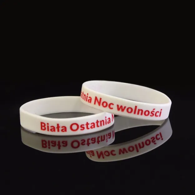 Opaska silikonowa na rękę (biała) - Ostatnia Noc Wolności