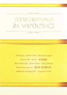 Karnet - Podziękowania za współpracę