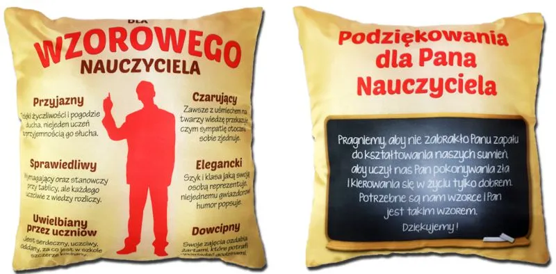 Poduszka śr. - Dla wzorowego Nauczyciela / Podziękowania dla Pana Nauczyciela