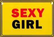 Tabliczka żółta - Sexy girl