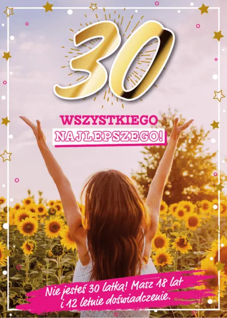 Karnet 3D - 30. Wszystkiego najlepszego!