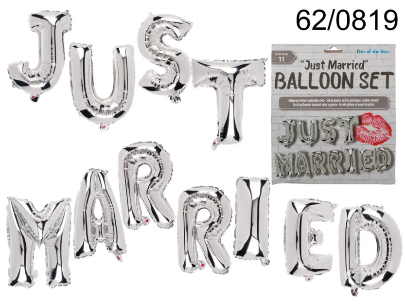 Napis z balonów - Just Married