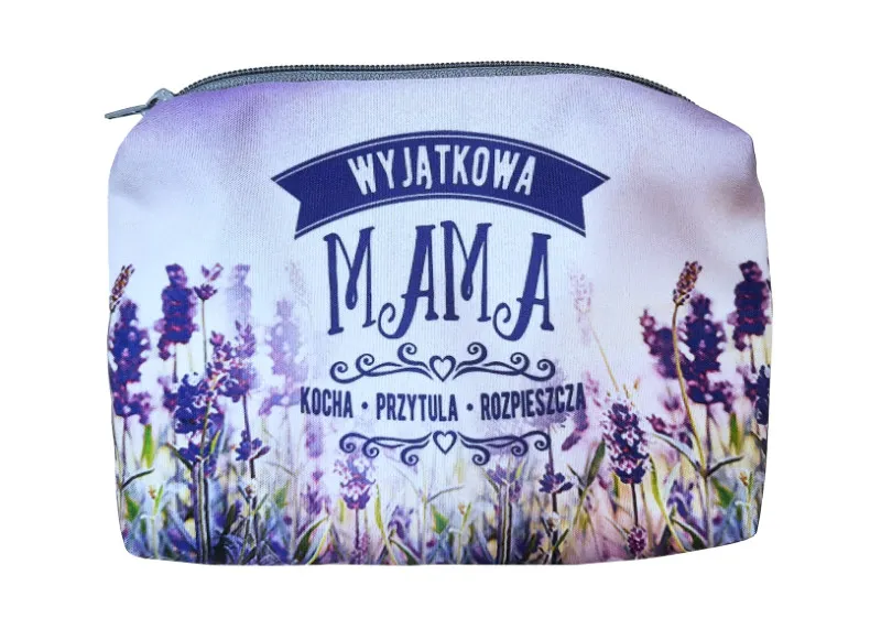 Kosmetyczka - Wyjątkowa Mama. Kocha, przytula, rozpieszcza (lawenda)