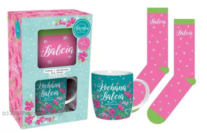 Zestaw Set Garden kubek + skarpety - Kochana Babcia