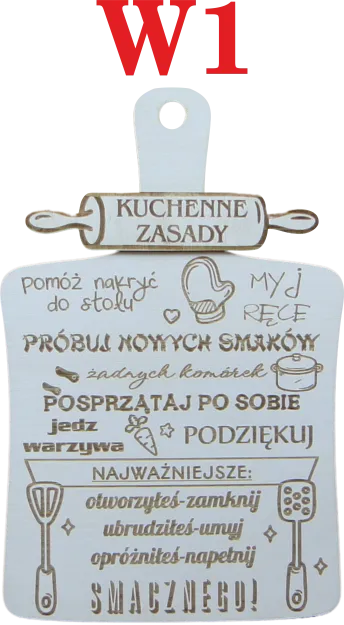 Tabliczka - Kuchenne zasady (grawer)