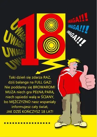 Dyplom - Uwaga 18 (dla mężczyzny)