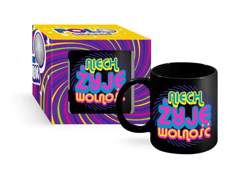 Kubek czarny Polo - Niech żyje wolność