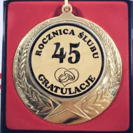Medal w etui - 45 Rocznica ślubu gratulacje