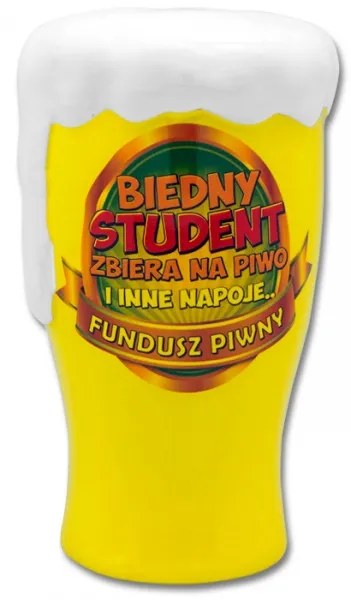 Skarbonka, fundusz piwny - Biedny student, zbiera na piwo i inne napoje