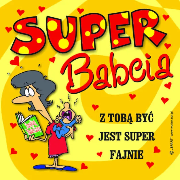 Super Babcia (z książką) - Magnes na lodówkę / podkładka pod kubek