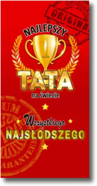Czekolada - Najlepszy Tata na świecie. Wszystkiego najsłodszego.