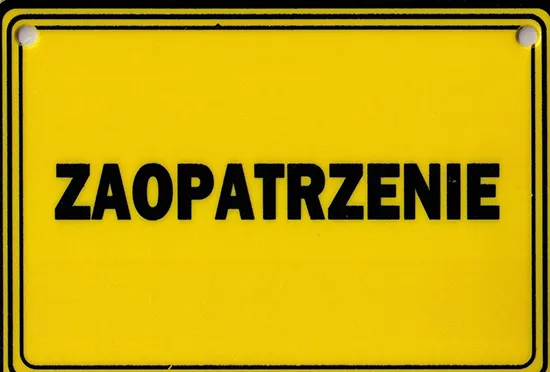 Tabliczka żółta - Zaopatrzenie