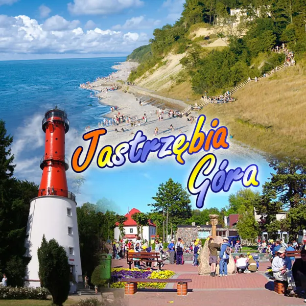 Poduszka obustronna, duża - Jastrzębia Góra / Pamiątka znad morza