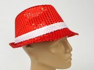 Cekinowy kapelusz - Biało-czerwony